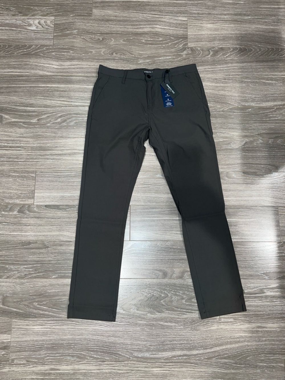 Kenneth Cole Asphalt Grey Chino-Style Performance Pants